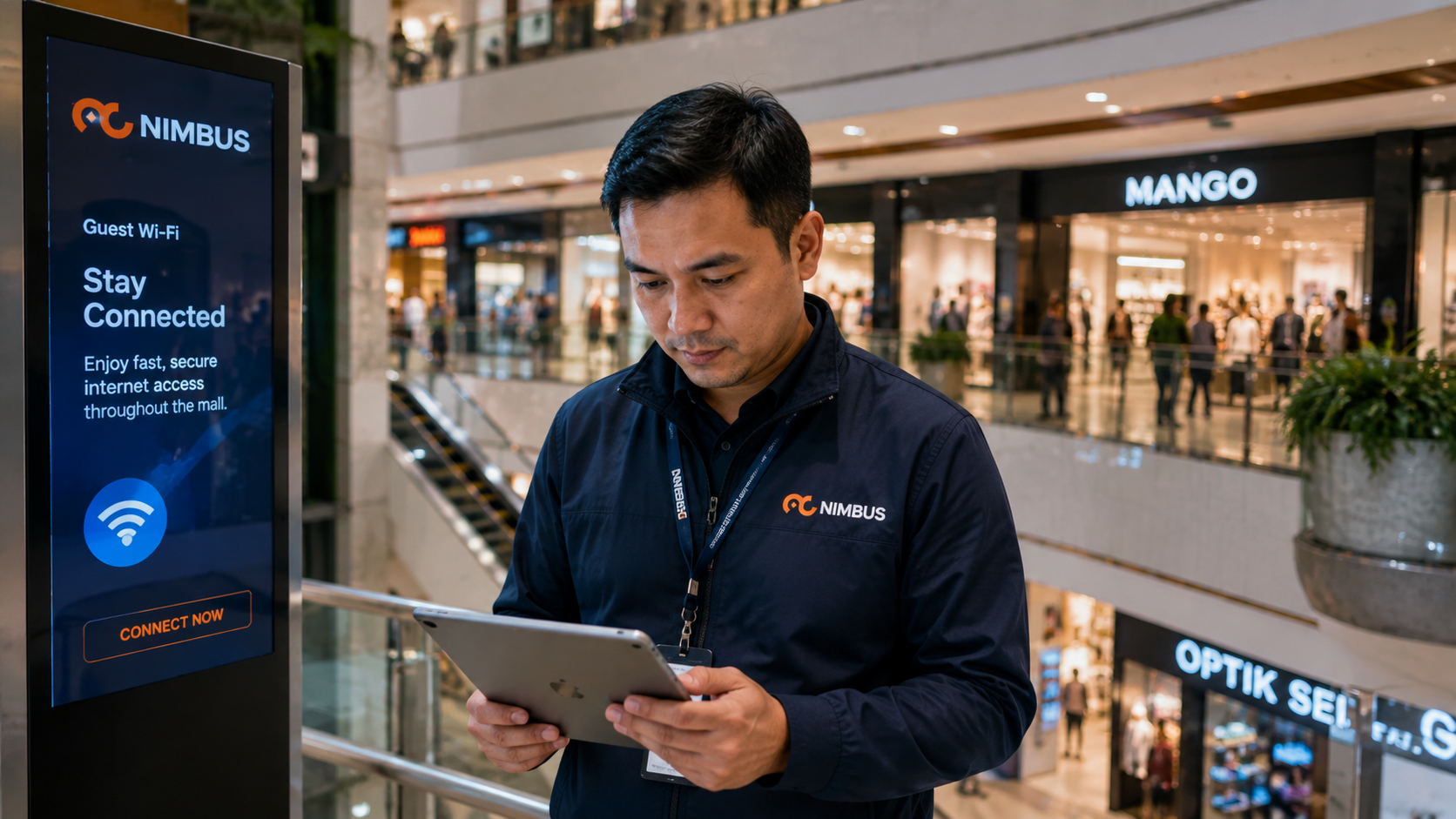 Lingkungan retail dengan kebutuhan konektivitas cabang dan Guest Wi-Fi